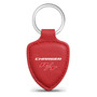 Dodge Charger R/T Soft Real Red Leather Shield-Style Key Chain