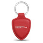 Dodge SRT-8 Logo Soft Real Red Leather Shield-Style Key Chain