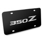 Nissan 350Z 3D Silver Brush Metal Look Logo Black Stainless Steel License Plate