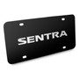 Nissan Sentra 3D Brush Metal Look Logo Black Stainless Steel License Plate
