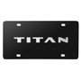 Nissan Titan Name 3D Brush Metal Look Logo Black Stainless Steel License Plate