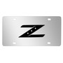 Nissan 350Z Z Logo 3D Black Logo Mirror Chrome Stainless Steel License Plate