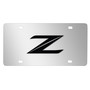 Nissan 370Z Z Logo 3D Black Logo Mirror Chrome Stainless Steel License Plate
