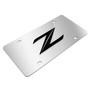 Nissan 370Z Z Logo 3D Black Logo Mirror Chrome Stainless Steel License Plate