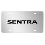 Nissan Sentra 3D Black Logo Mirror Chrome Stainless Steel License Plate