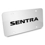 Nissan Sentra 3D Black Logo Mirror Chrome Stainless Steel License Plate