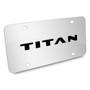Nissan Titan Name 3D Black Logo Mirror Chrome Stainless Steel License Plate