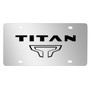 Nissan Titan Dual 3D Black Logo Mirror Chrome Stainless Steel License Plate