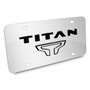 Nissan Titan Dual 3D Black Logo Mirror Chrome Stainless Steel License Plate
