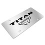 Nissan Titan Dual 3D Black Logo Mirror Chrome Stainless Steel License Plate