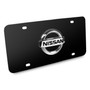 Nissan 3D Chrome Metal Logo Black Stainless Steel License Plate