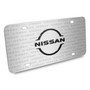 Nissan New 3D Logo on Nissan Pattern Silver Aluminum License Plate