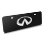 INFINITI Metal Logo European Look Half-Size Black Stainless Steel License Plate