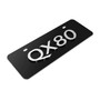 INFINITI QX80 in 3D European Look Half-Size Black Stainless Steel License Plate