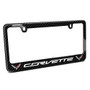 Chevrolet Corvette C7 Dual Logo Black Real 3K Carbon Fiber Glossy Finish License Plate Frame