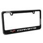 Chevrolet Corvette C6 Black Real 3K Carbon Fiber Glossy Finish License Plate Frame