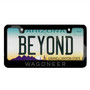 Jeep Wagoneer in 3D Gray on Black Metal License Plate Frame
