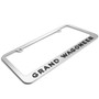 Jeep Grand Wagoneer in 3D Black on Mirror Chrome Metal License Plate Frame