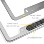 Ford F-150 Lightning Real Carbon Fiber Nameplate Chrome Stainless Steel License Plate Frame