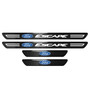 Ford Escape Black Real Carbon Fiber 4 Universal Door Sill Protector Guard Plate