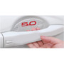 Ford Mustang 5.0 in Red Universal Car Door Handle Cup Protector Clear Decal Stickers, Pair