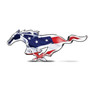 Ford Mustang Pony in USA Flag 4" Full-Color Flexible 3D Clear Dome Decal