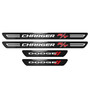 Dodge Charger R/T Black Real Carbon Fiber 4 Pcs Universal Car Door Sill Step Protector Kick Plates, Set of 4
