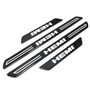 HEMI Logo Black Real Carbon Fiber 4 Pcs Universal Car Door Sill Step Protector Kick Plates, Set of 4