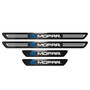 Mopar Black Real Carbon Fiber 4 Pcs Universal Car Door Sill Step Protector Kick Plates, Set of 4