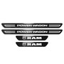 RAM Power Wagon Black Real Carbon Fiber 4 Pcs Universal Car Door Sill Step Protector Kick Plates, Set of 4