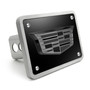 Cadillac 3D Crest Logo in Gunmetal Dark Gray Black Plate Billet Aluminum 2-inch Tow Hitch Cover