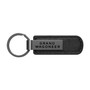 Jeep Grand Wagoneer Gunmetal Gray Metal Plate Black Leather Strap Key Chain