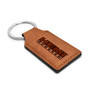 HEMI Powered Rectangular Brown Leather Key Chain