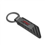 HEMI 392 Gunmetal Black Gray Metal Plate Carbon Fiber Texture Black Leather Key Chain