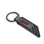 HEMI 426 Gunmetal Black Gray Metal Plate Carbon Fiber Texture Black Leather Key Chain