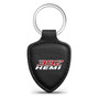 HEMI 392 Logo Soft Real Black Leather Shield-Style Key Chain