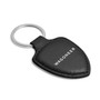 Jeep Wagoneer Soft Real Black Leather Shield-Style Key Chain