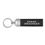 Jeep Grand Wagoneer Real Carbon Fiber Leather Key Chain with Black Stitching