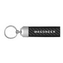 Jeep Wagoneer Real Carbon Fiber Leather Key Chain with Black Stitching