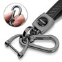 Chrysler Logo in Black on Real Carbon Fiber Loop-Strap Dark Gunmetal Hook Key Chain