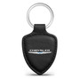 Chrysler Logo Soft Real Black Leather Shield-Style Key Chain