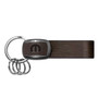Mopar Black Nickel with Brown Leather Stripe Key Chain