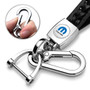 Mopar in White Braided Rope Style Genuine Leather Chrome Hook Key Chain