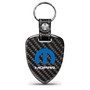 Mopar Logo Real Black Carbon Fiber Large Shield-Style Key Chain