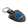 Mopar Logo Real Black Carbon Fiber Large Shield-Style Key Chain