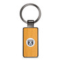RAM Roundel Logo in White on Maple Wood Gray Gunmetal Metal Case Key Chain