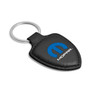 Mopar Logo Soft Real Black Leather Shield-Style Key Chain