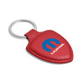 Mopar Logo Soft Real Red Leather Shield-Style Key Chain