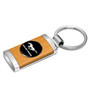Ford Mustang Roundel Logo in Black on Maple Wood Chrome Metal Trim Key Chain