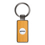 Ford F-150 2015 up Roundel Logo in White on Maple Wood Gray Gunmetal Metal Case Key Chain